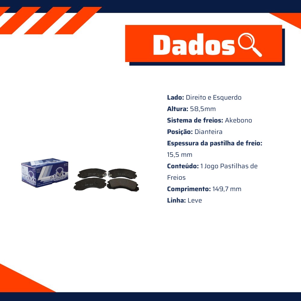 Jogo de Pastilhas de Freio Dianteira para Mitsubishi L200 e Pajero - Syl - 1311
