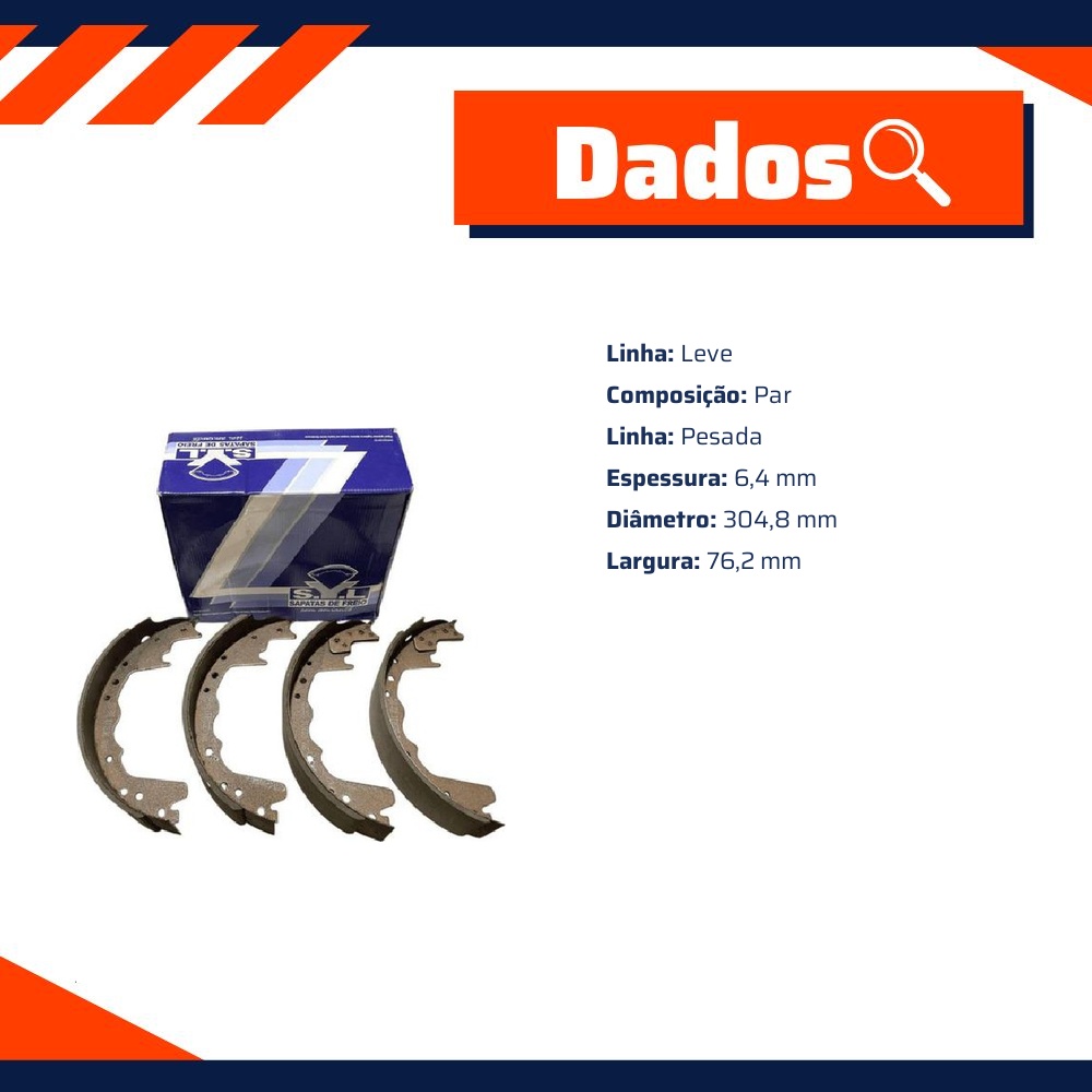 Sapata de Freio para Ford F-250 e F-350 - Syl - 203111