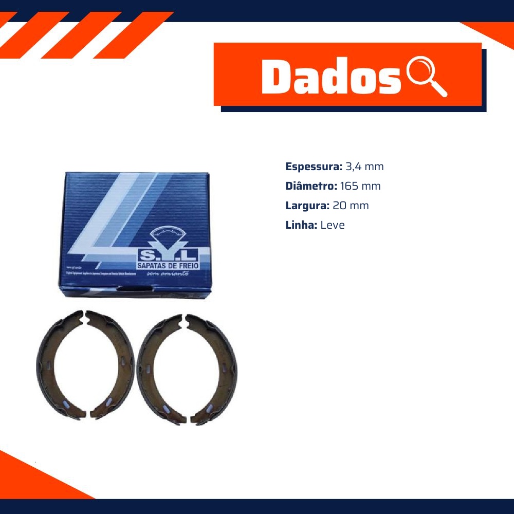 Sapata de Freio para Mercedes-Benz A 190 - Syl - 206005