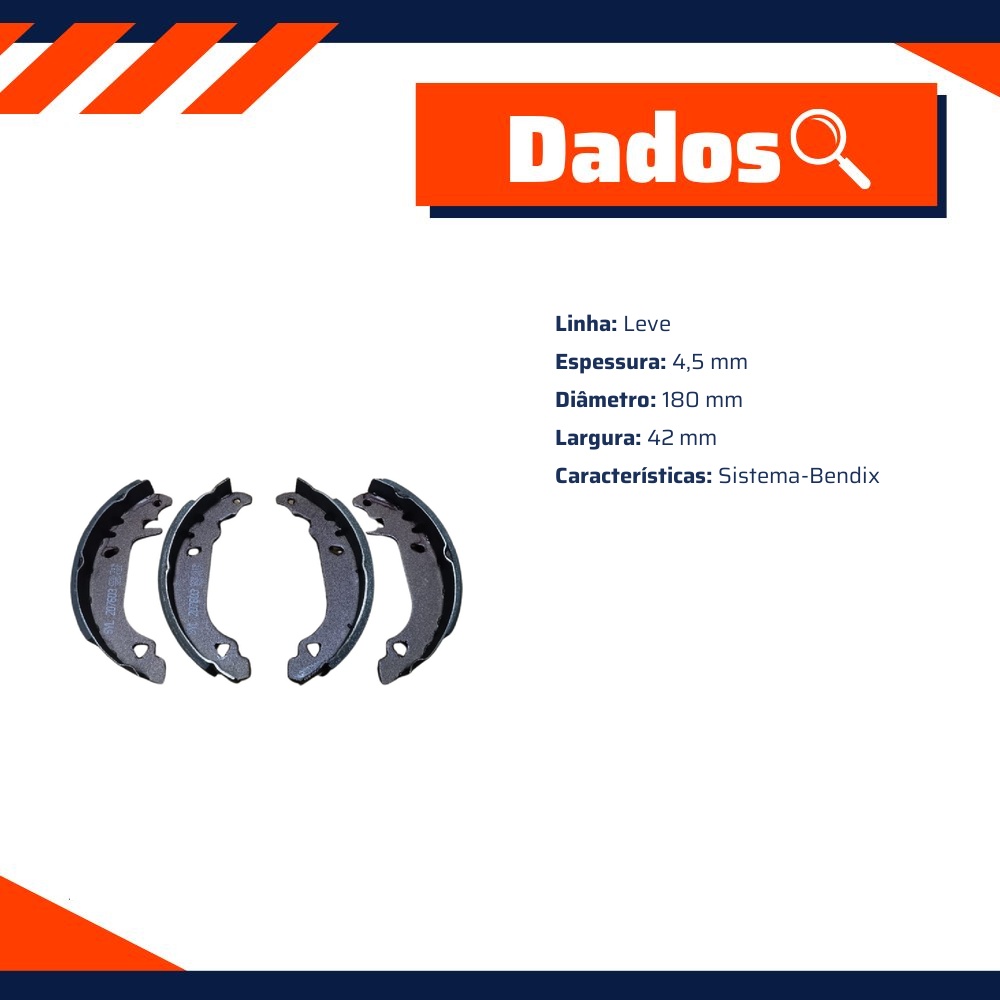 Sapata de Freio para Renault Twingo - Syl - 207603