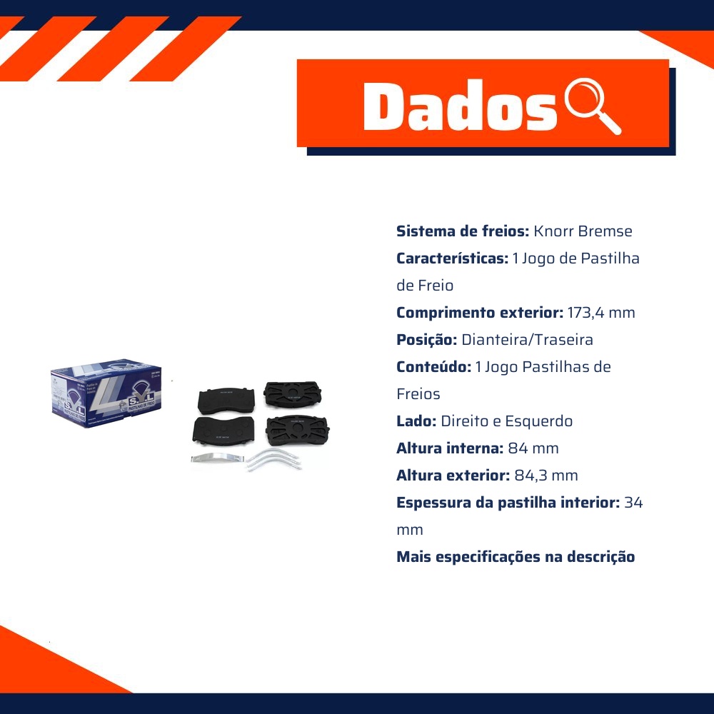 Jogo de Pastilhas de Freio para Mercedes-Benz Accelo 1016 e Accelo 915 C - Syl - 2291