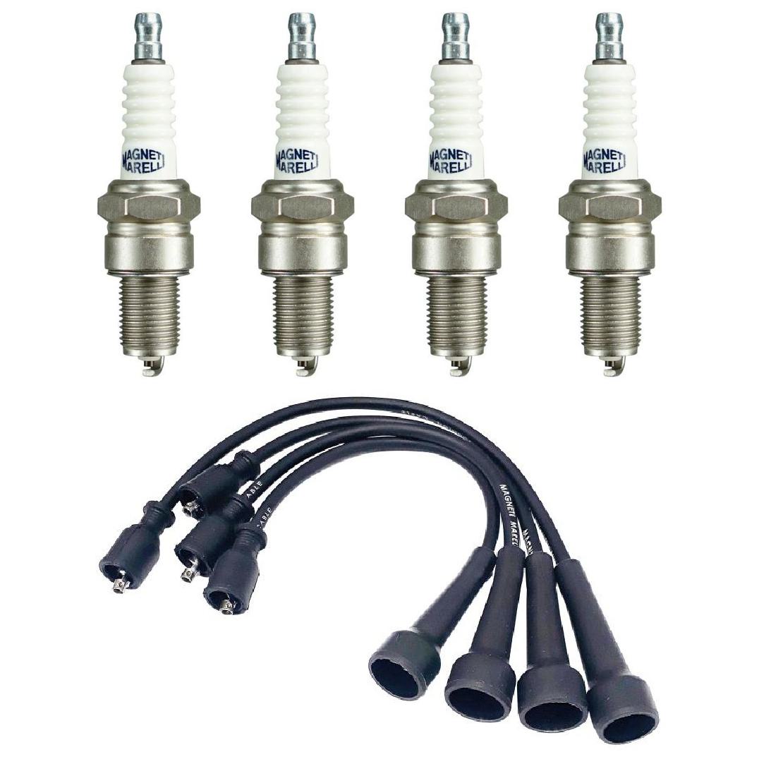 Kit 4 Vela Ignição V-Form e Cabo - Magneti Marelli - CVMR0802 / F5RFMM