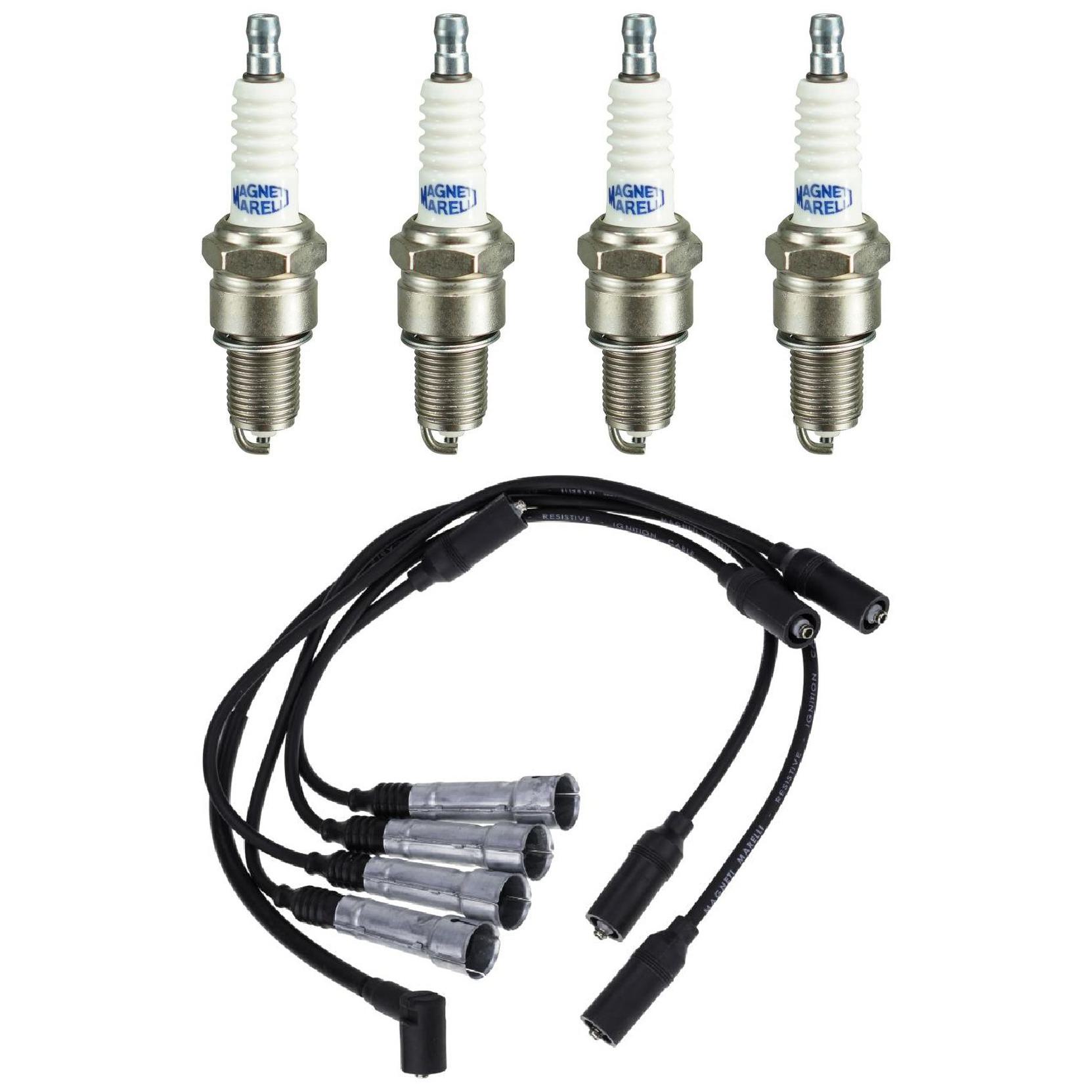 Kit 4 Vela Ignição V-Form e Cabo - Magneti Marelli - CVMV06S2 / F5RFMM