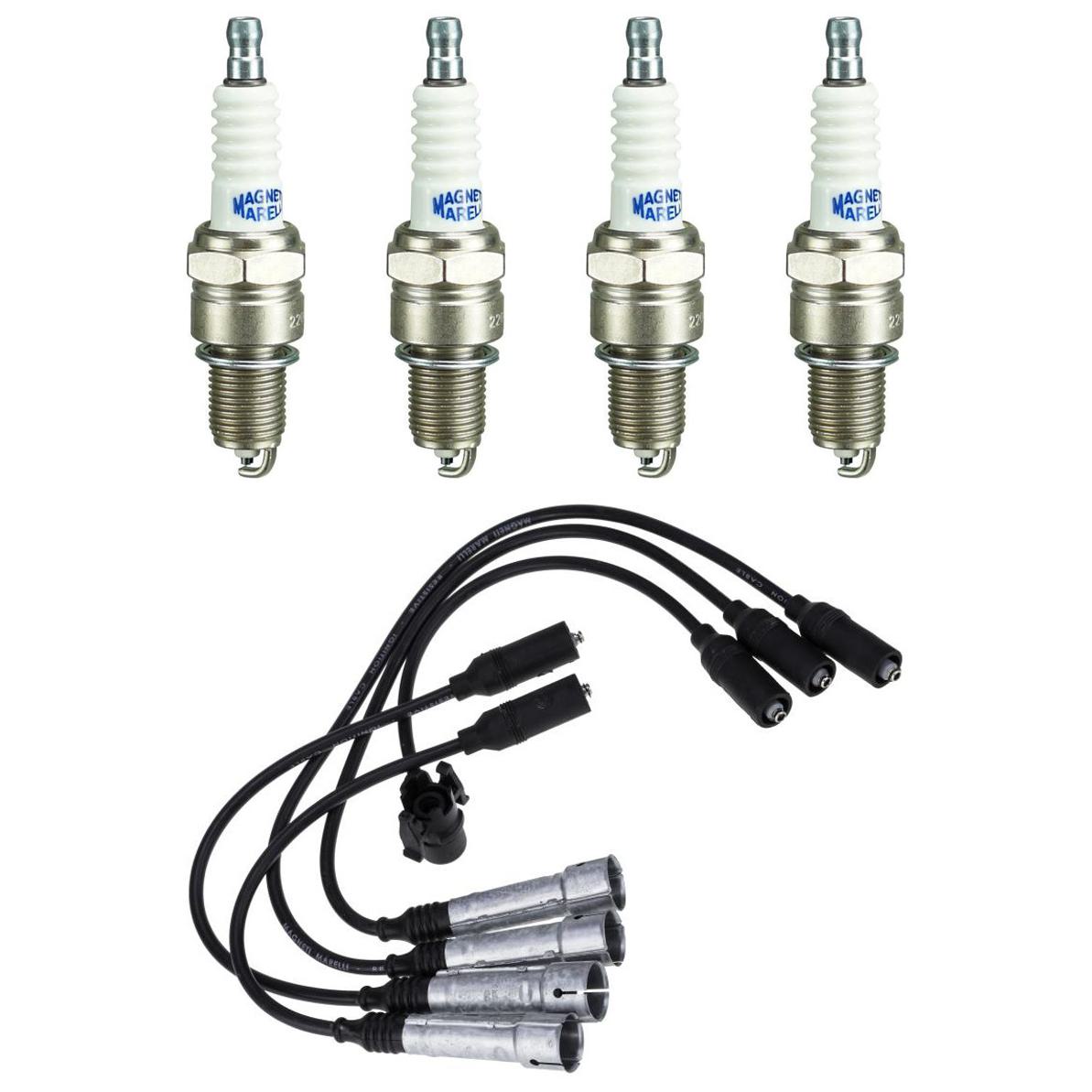 Kit 4 Vela Ignição V-Form e Cabo - Magneti Marelli - CVMV1602 / F5RFMM