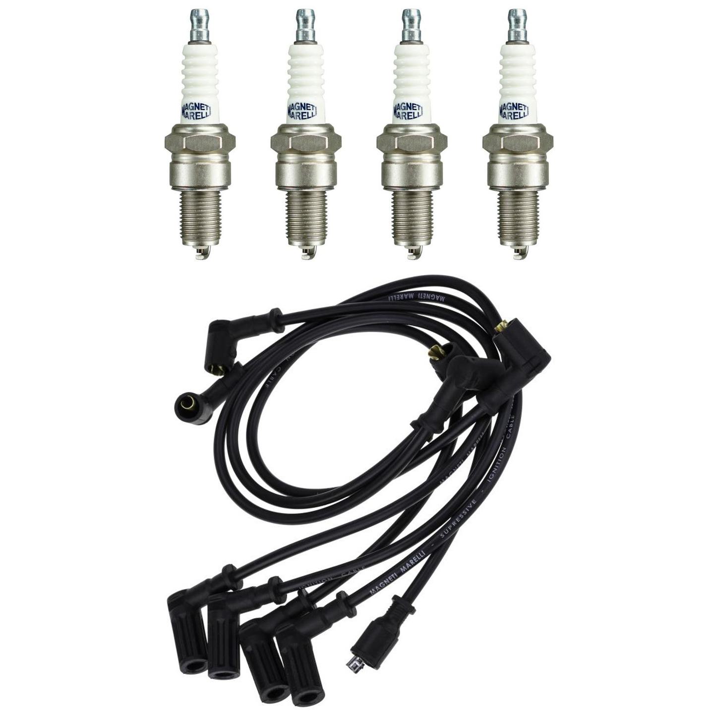 Kit 4 Vela Ignição e Cabo - Magneti Marelli - CVMT4302 / F5RTCMM