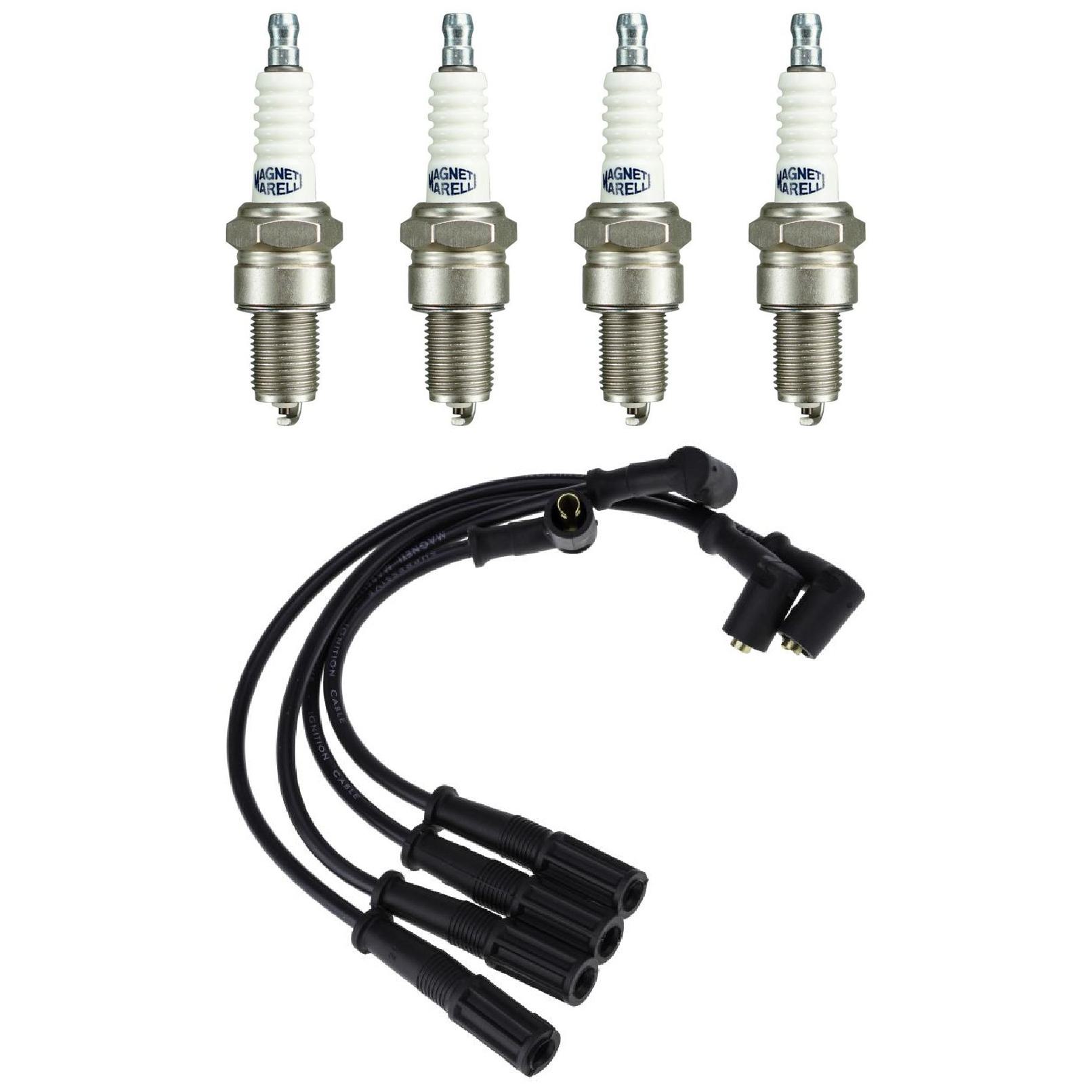 Kit 4 Vela Ignição e Cabo - Magneti Marelli - CVMT4802 / F5RTCMM