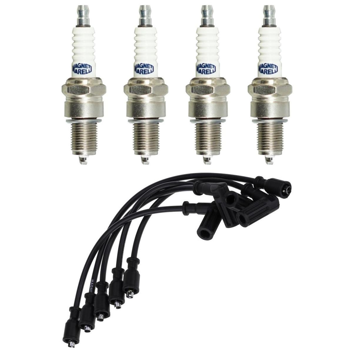 Kit 4 Vela Ignição e Cabo - Magneti Marelli - CVMT4702 / F5RTCMM