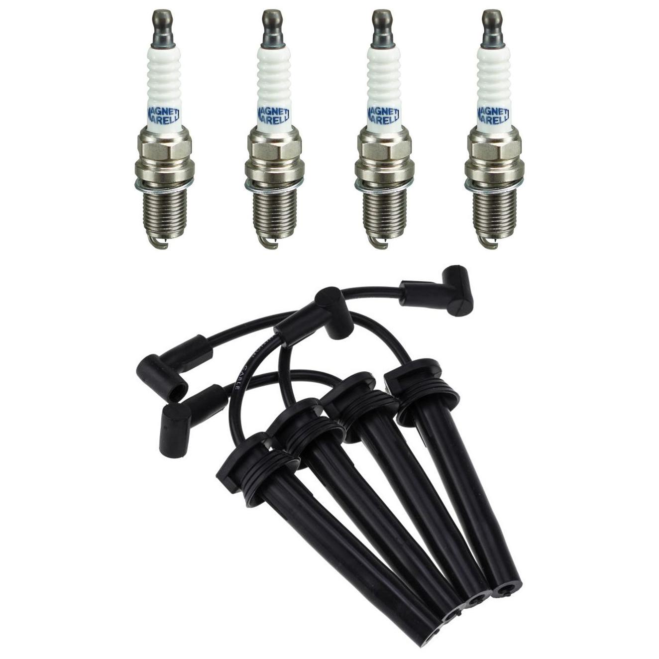 Kit 4 Vela Ignição V-Form e Cabo - Magneti Marelli - CVMC0102 / K5RF2MM