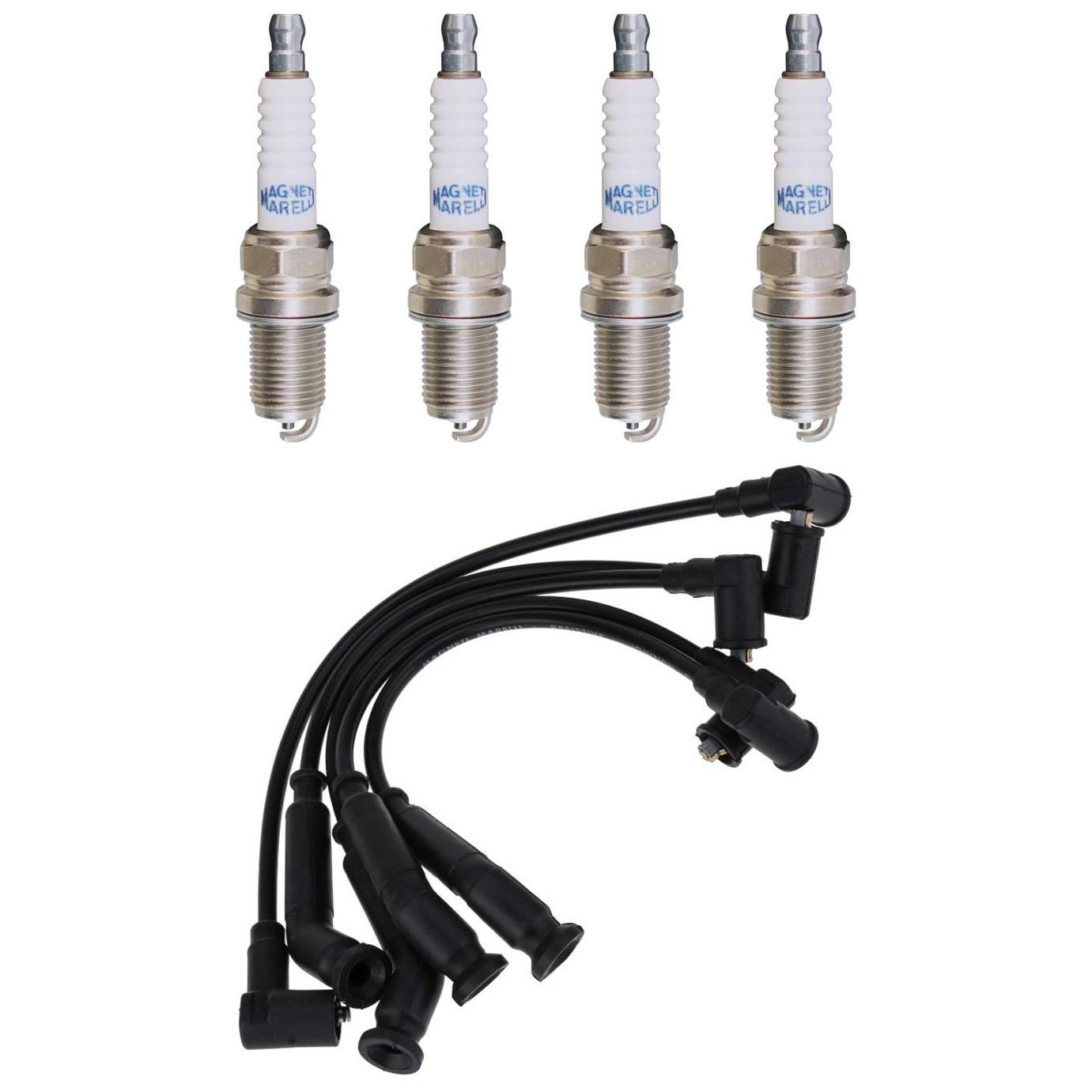 Kit 4 Vela Ignição V-Form e Cabo - Magneti Marelli - CVMF2802 / K5RF2MM