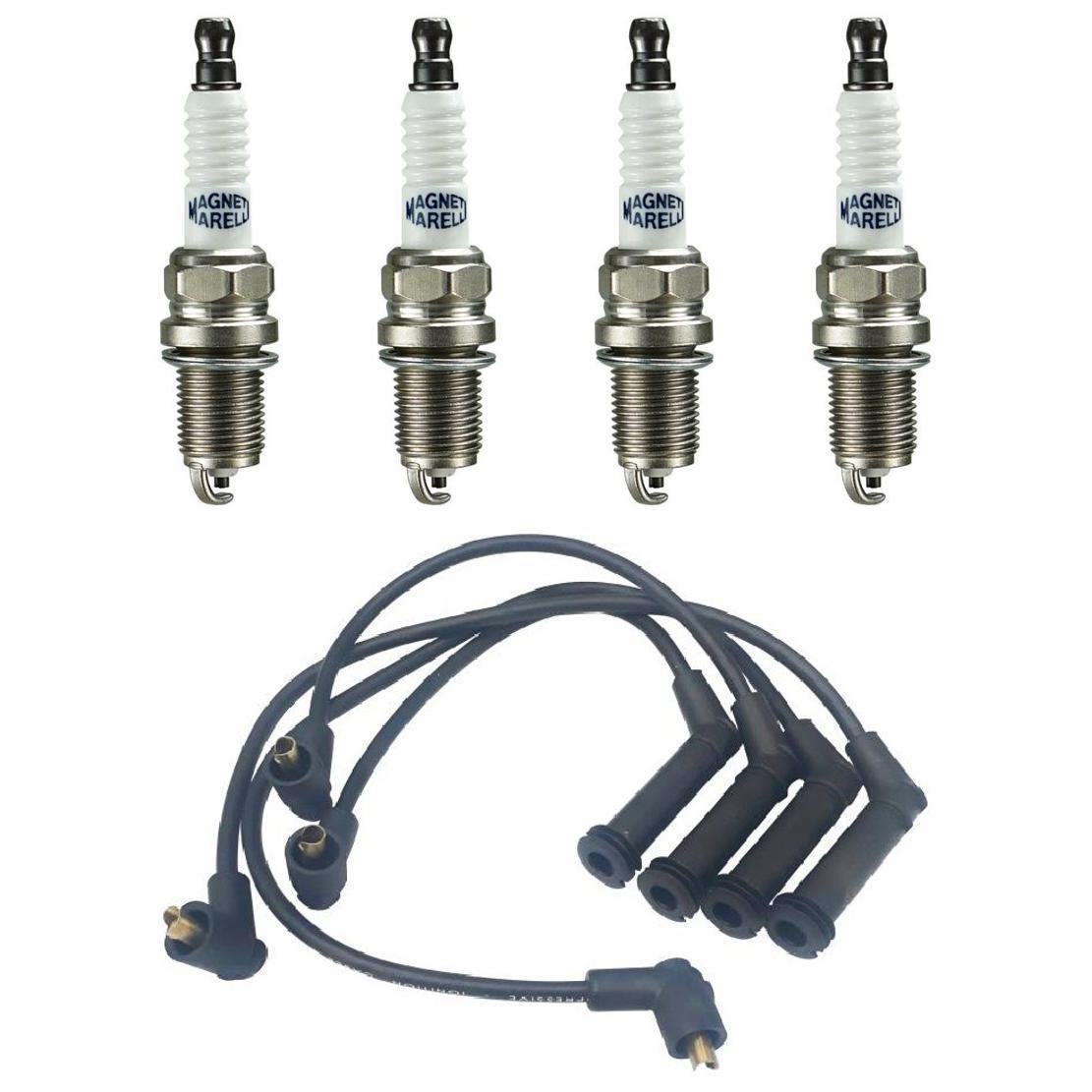 Kit 4 Vela Ignição V-Form e Cabo - Magneti Marelli - CVMH0702 / K5RF2MM