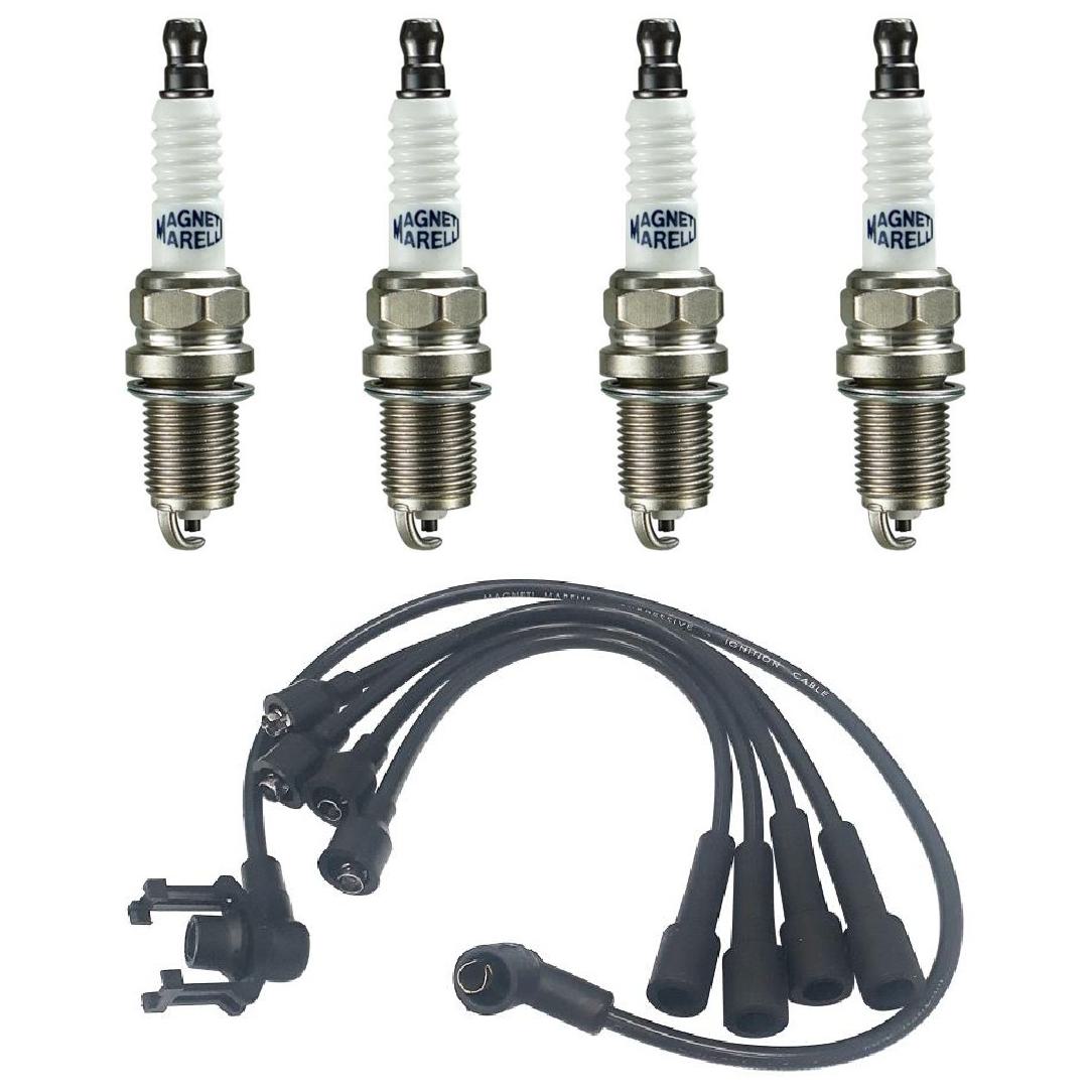 Kit 4 Vela Ignição V-Form e Cabo - Magneti Marelli - CVMM8602 / K5RF2MM