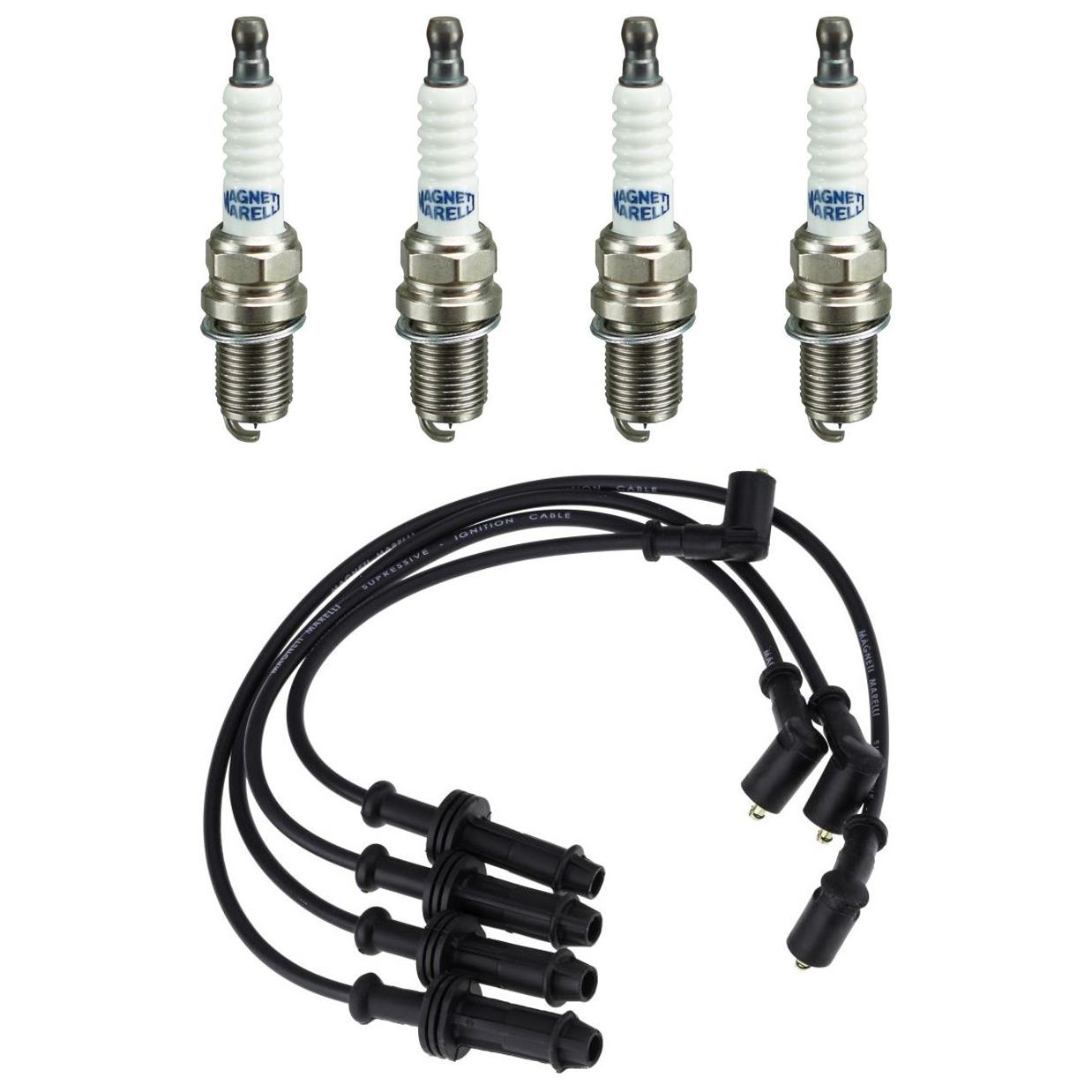 Kit 4 Vela Ignição V-Form e Cabo - Magneti Marelli - CVMP0202 / K5RF2MM