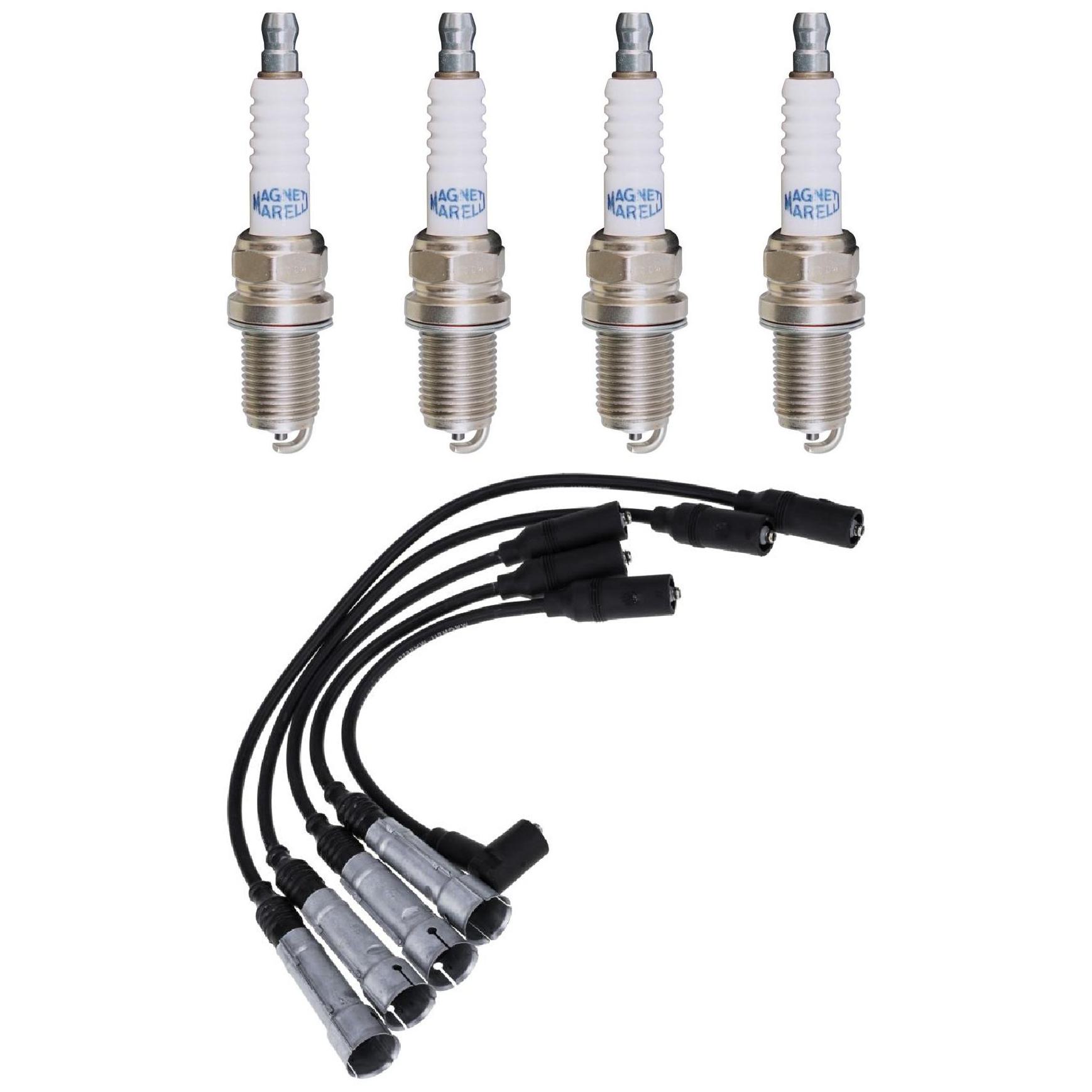 Kit 4 Vela Ignição V-Form e Cabo - Magneti Marelli - CVMV0202 / K5RF2MM