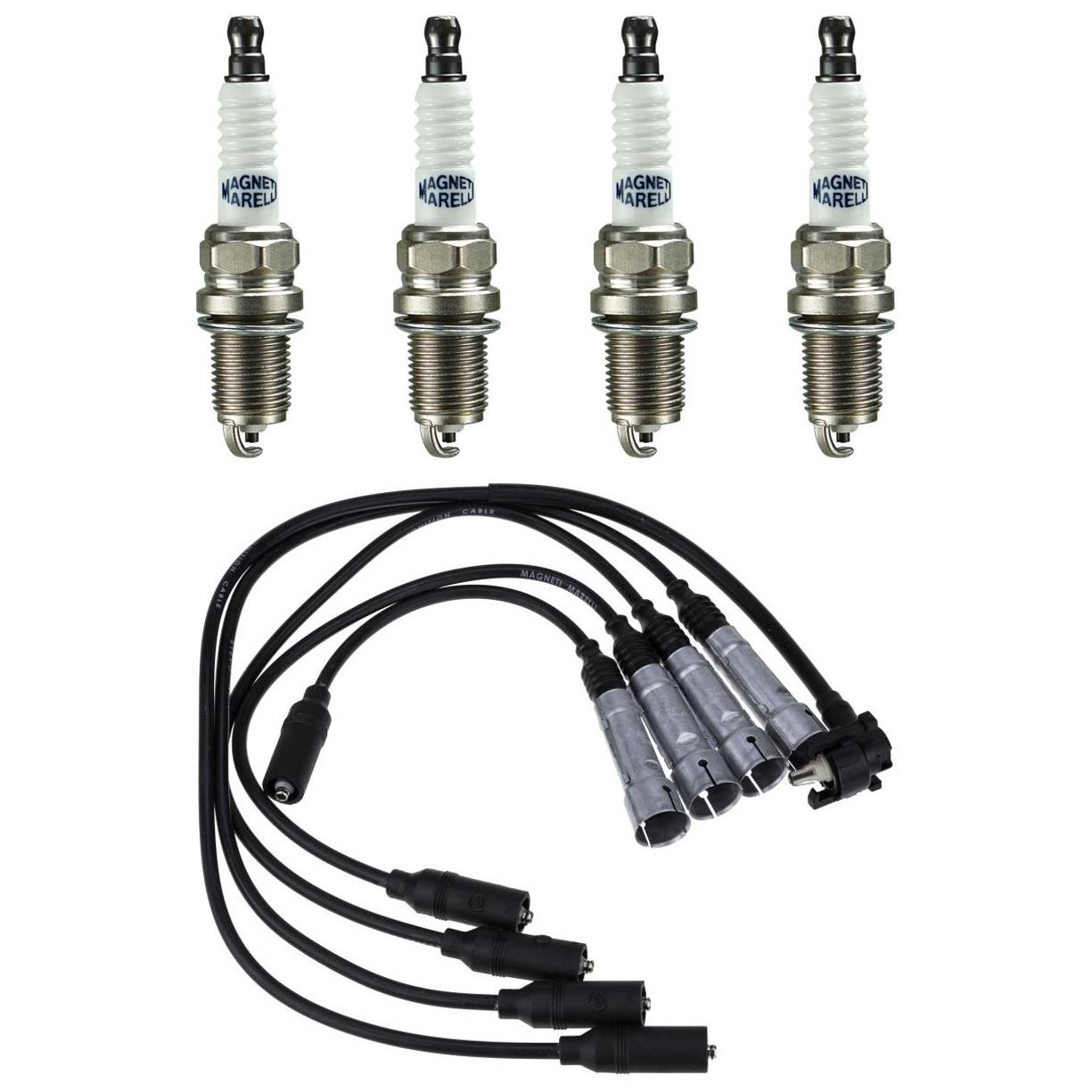 Kit 4 Vela Ignição V-Form e Cabo - Magneti Marelli - CVMV0802 / K5RF2MM