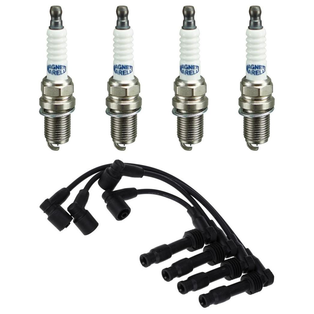 Kit 4 Vela Ignição V-Form e Cabo - Magneti Marelli - CVMG7802 / K6RFMM