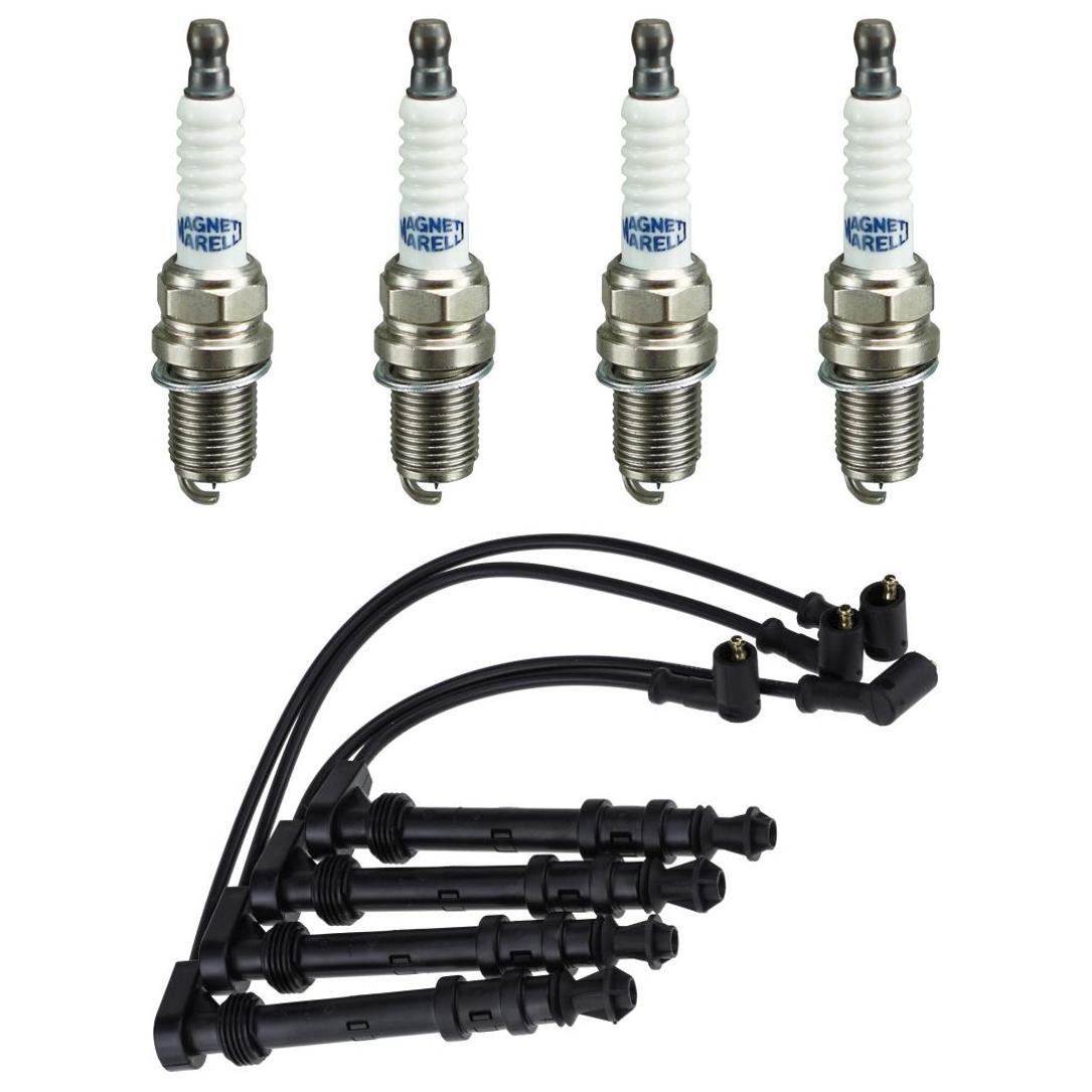 Kit 4 Vela Ignição V-Form e Cabo - Magneti Marelli - CVMT0802 / K6RFMM