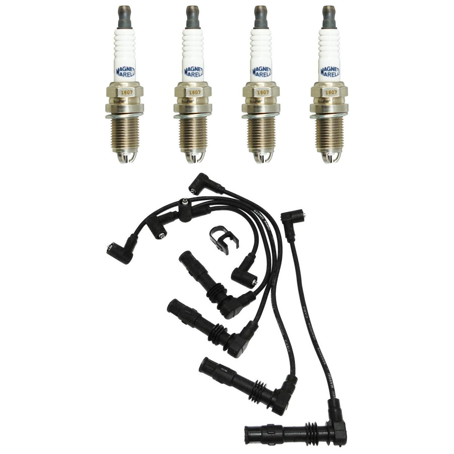 Kit 4 Vela Ignição MultiE e Cabo Magneti Marelli - CVMV2402 / K6RTJYMM10