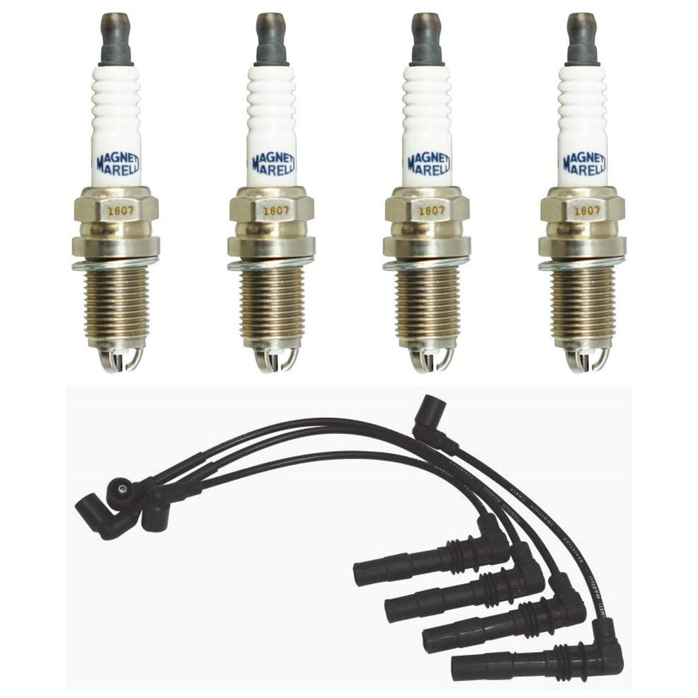 Kit 4 Vela Ignição MultiE e Cabo Magneti Marelli - CVMV3202 / K6RTJYMM10