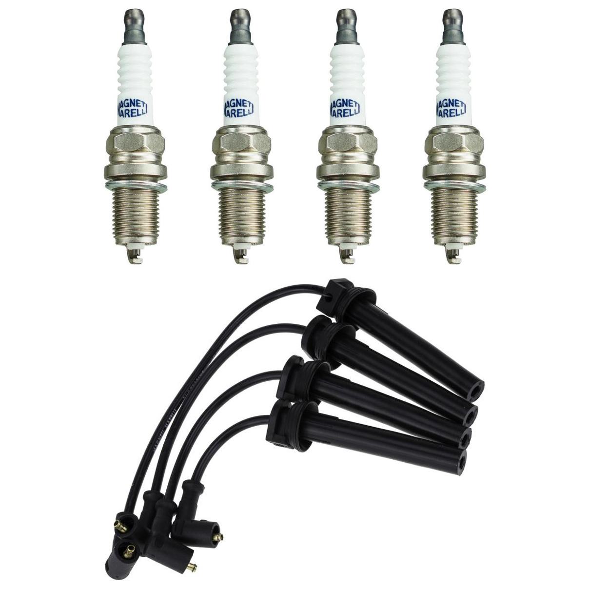Kit 4 Vela Ignição V-Form e Cabo - Magneti Marelli - CVMT6602 / K7RFMM