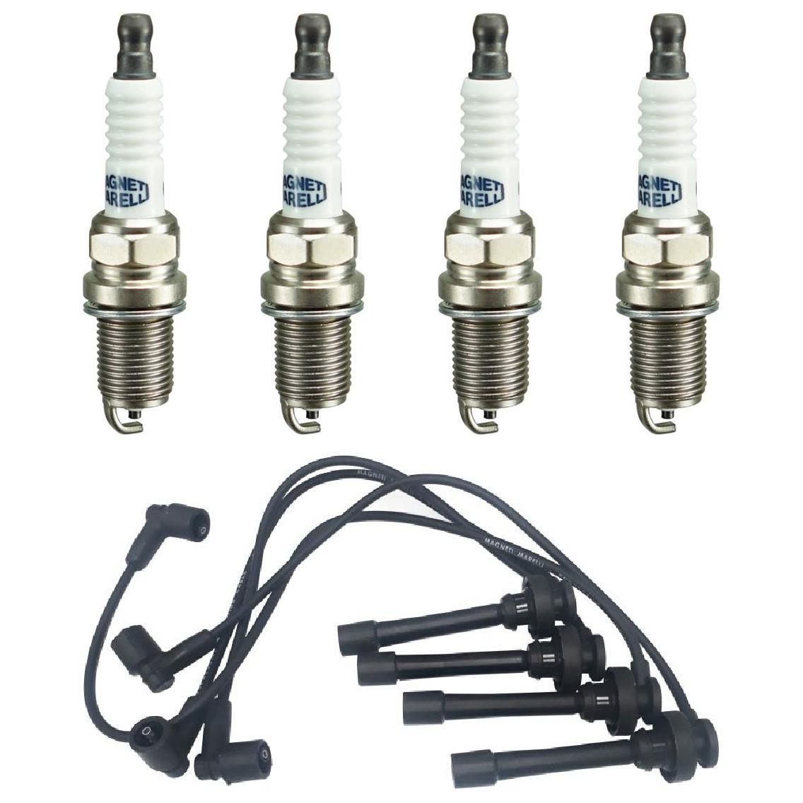 Kit 4 Vela Ignição VForm e Cabo - Magneti Marelli - CVMY0102 / K7RFMM-11