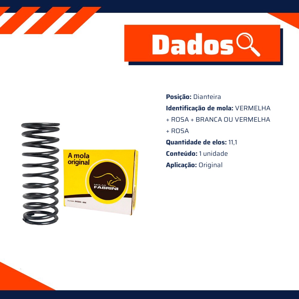 Mola de Suspensão Dianteira Helicoidal - Fabrini - I-FO0165-M