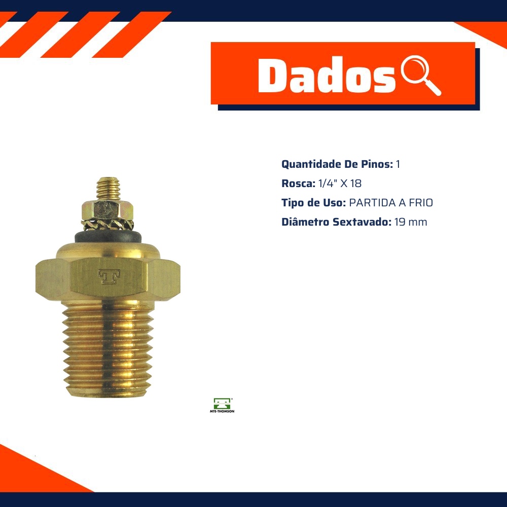 Sensor Interruptor Temperatura Partida Frio para Chevrolet Caravan e Opala - MTE-THOMSON - 3017