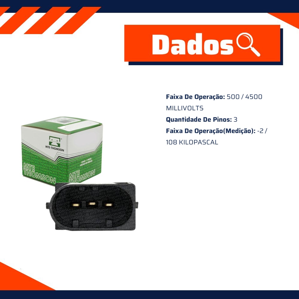 Sensor de Pressão Dos Gases do Escapamento Egps para Mercedes-Benz Sprinter 311 e Sprinter 415 - MTE-THOMSON - 7608