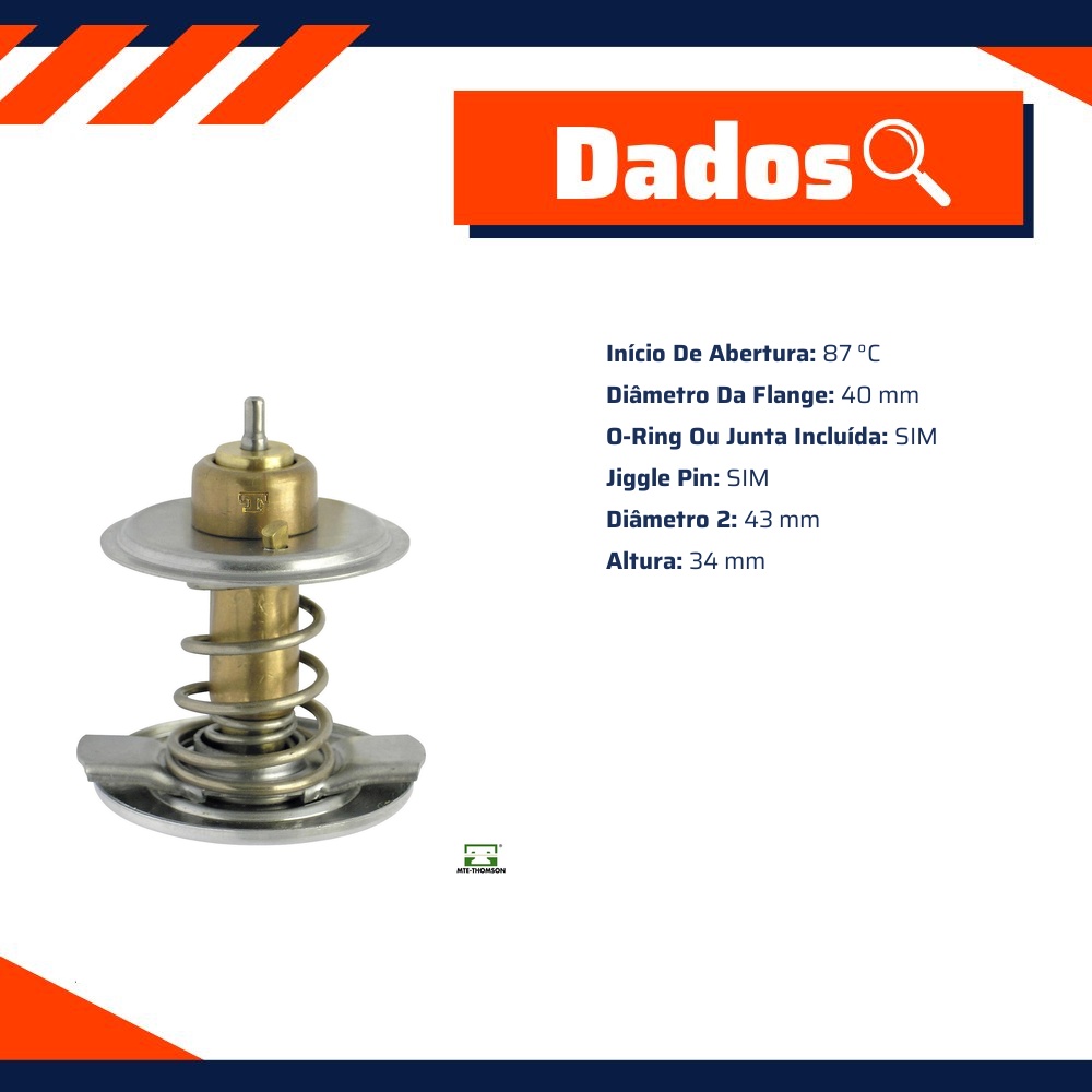 Válvula Termostática 87 ºc para Mercedes-Benz C 180 - MTE-THOMSON - VT261.87