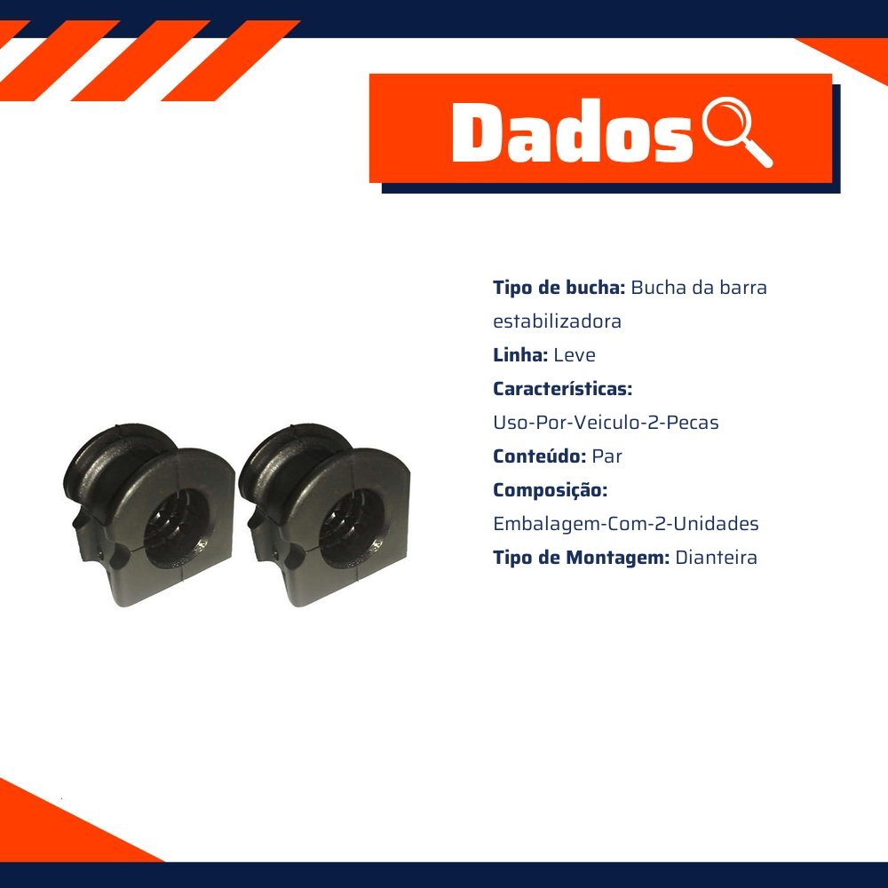 Par de Bucha da Barra Estabilizadora Dianteira para Ford Ranger - Monroe Axios - 544.5502
