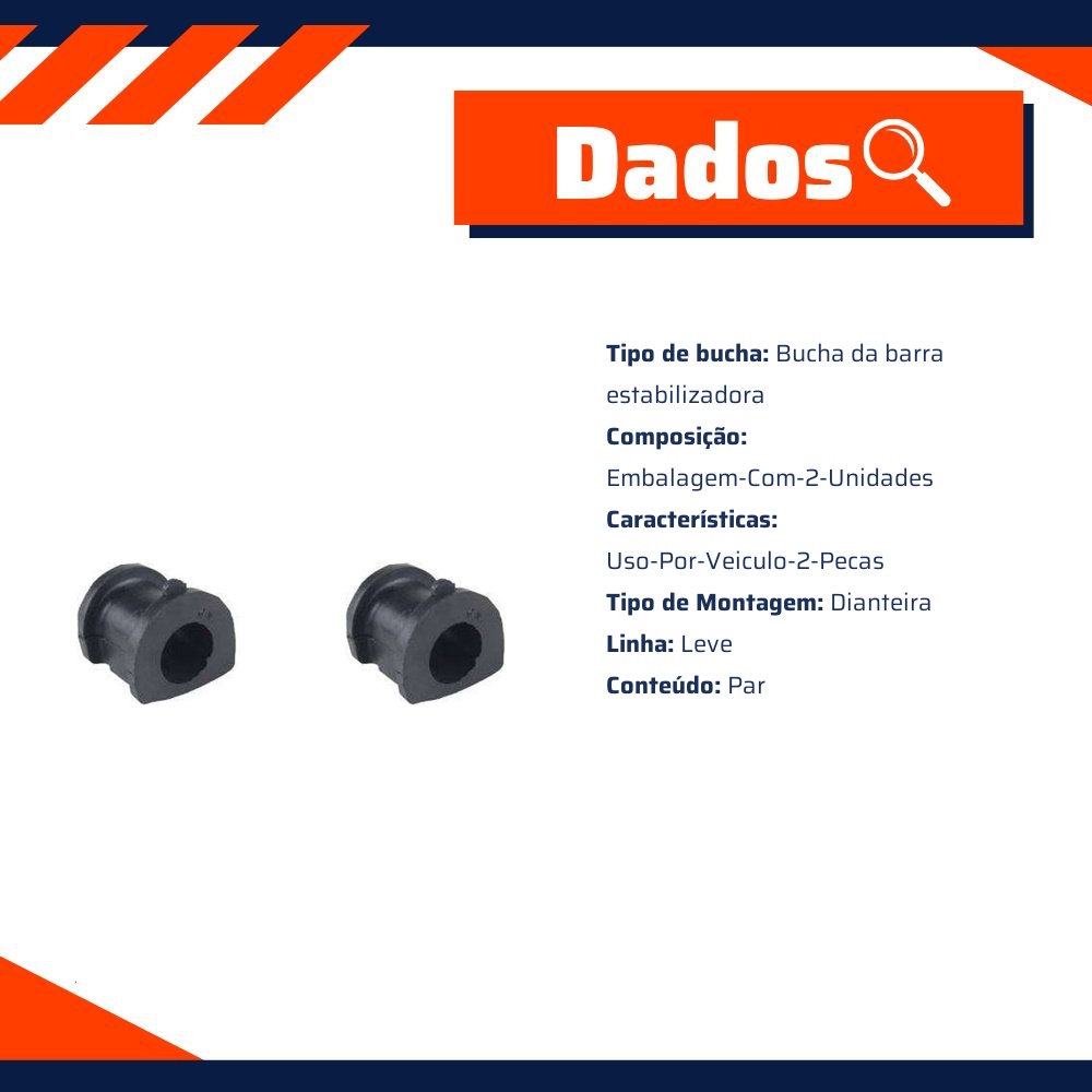 Par Bucha Barra Estabilizadora Suspensao Dianteira Axios 511.1923 BR15051101923 - Monroe Axios - 511.1923