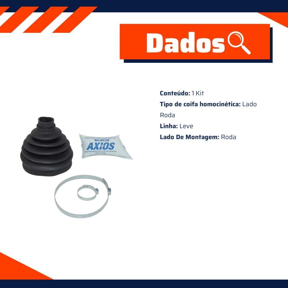 Kit Coifa da Homocinética Lado Roda - Monroe Axios - 541.2725