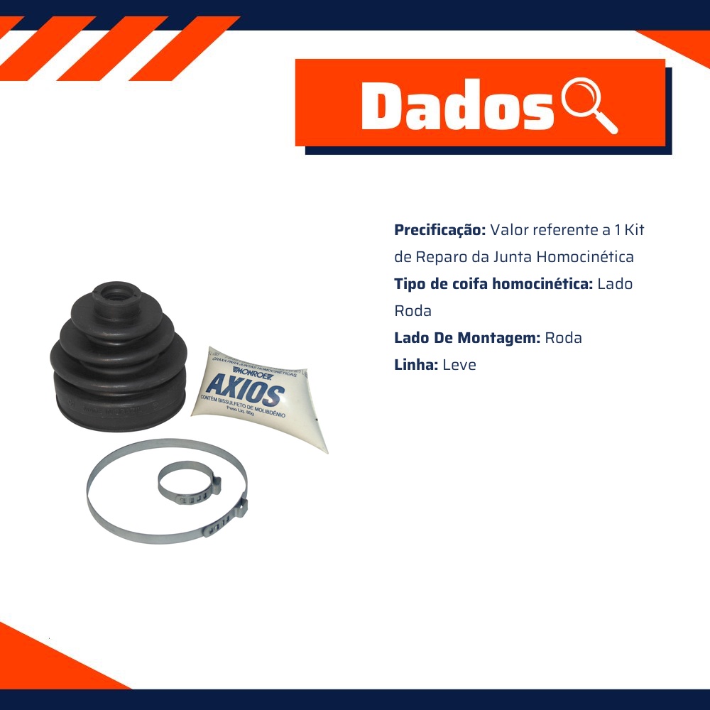 Kit Coifa Homocinética para Honda Civic - Monroe Axios - 5412742