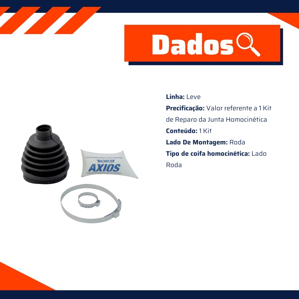 Kit Coifa Homocinética para Honda Civic - Monroe Axios - 5412743