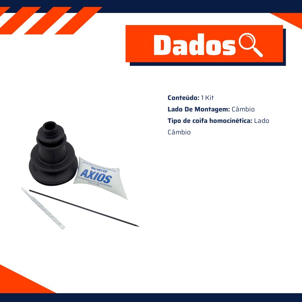 Kit Coifa da Homocinética Direita Lado Câmbio - Monroe Axios - 541.2741