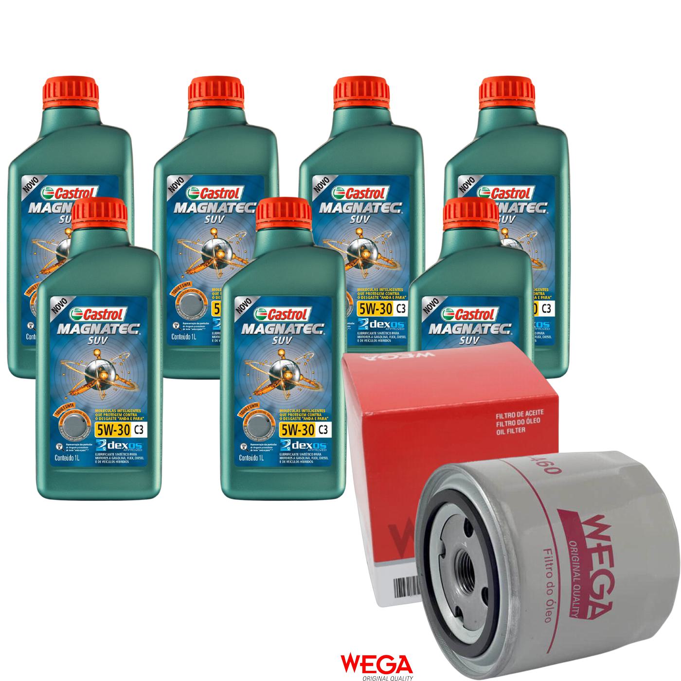 Kit Filtro e 7L Óleo Motor 5W30 Magnatec - Castrol / Wega - 3430831 / WO-460