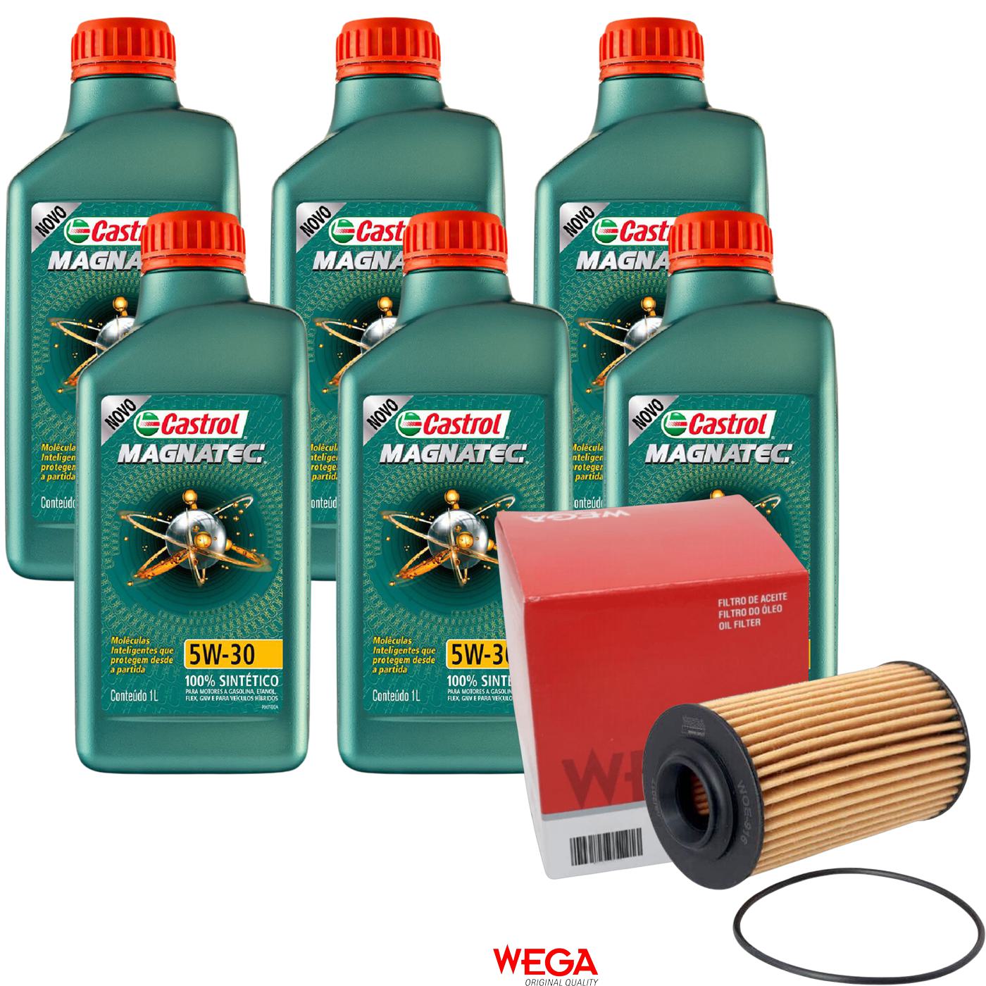 Kit Filtro e 6L Óleo Motor 5W30 Magnatec - Castrol / Wega - 3434565 / WOE-916