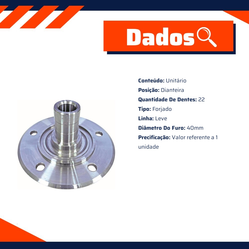 Cubo de Roda Dianteiro 22 Dentes para Lada NIVA - IMA - AL-940