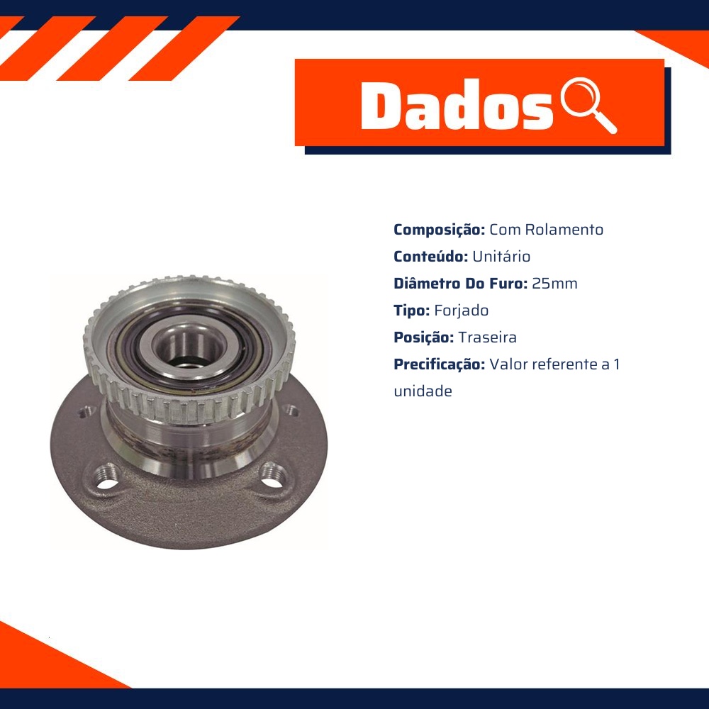Cubo de Roda Traseiro com Rolamento para Renault Scenic - IMA - AL-944
