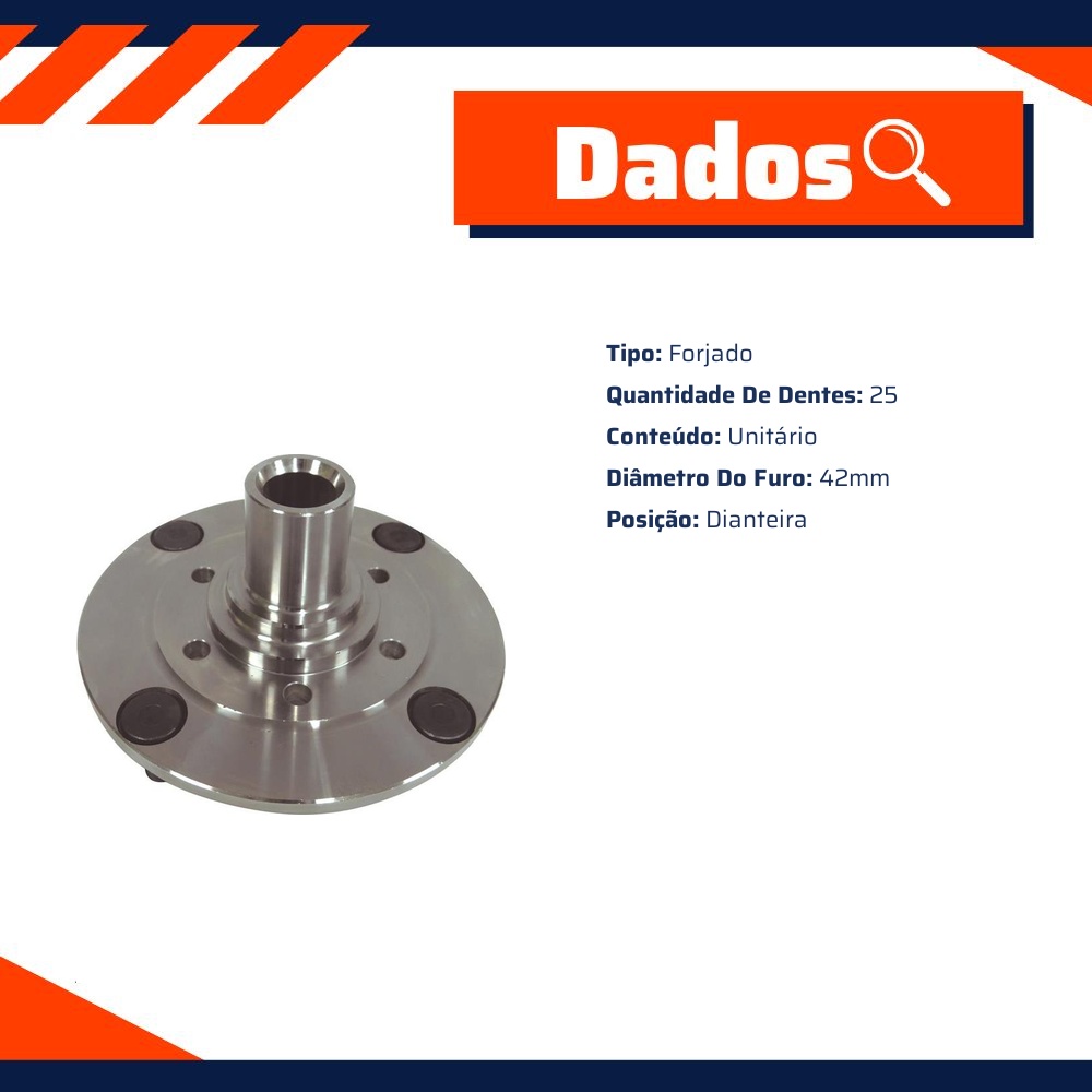 Cubo de Roda Dianteiro 25 Dentes para Renault Trafic - IMA - AL-112