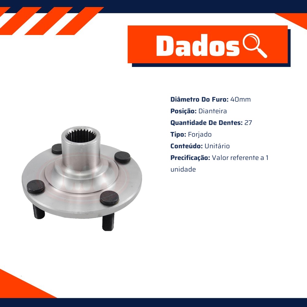 Cubo de Roda Dianteiro 27 Dentes para Ford Mondeo - IMA - AL-14