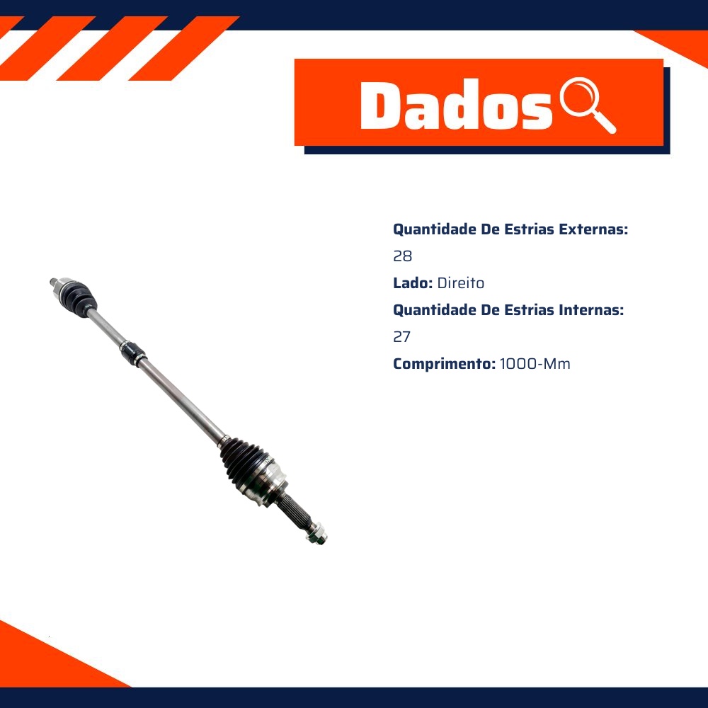 Semieixo Direito para Mitsubishi ASX e Outlander - IMA - AL-1533