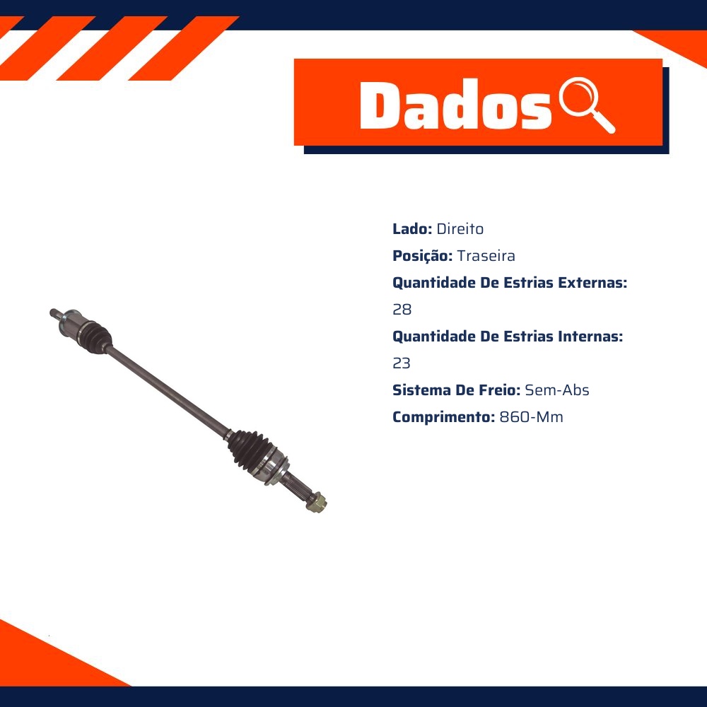 Semieixo Traseiro Direito para Honda CR-V - IMA - AL-1413