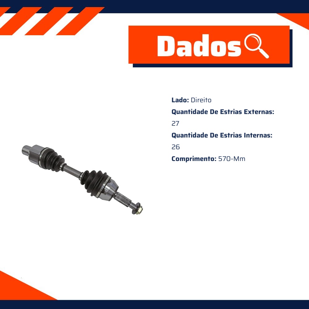 Semieixo Direito para Ford Ranger - IMA - AL-1163