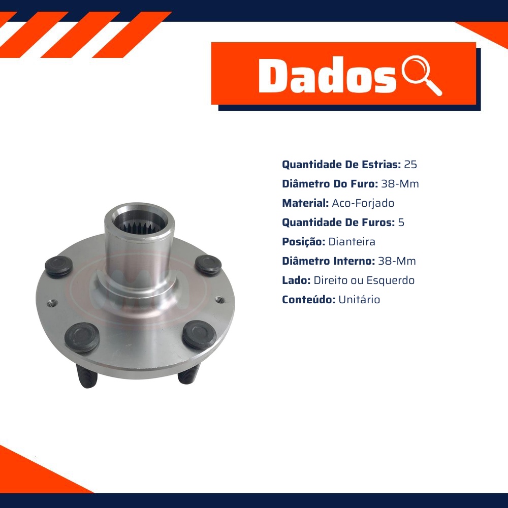 Cubo de Roda Dianteiro Direito ou Esquerdo 5 Furos para JAC T5 - IMA - AL-421