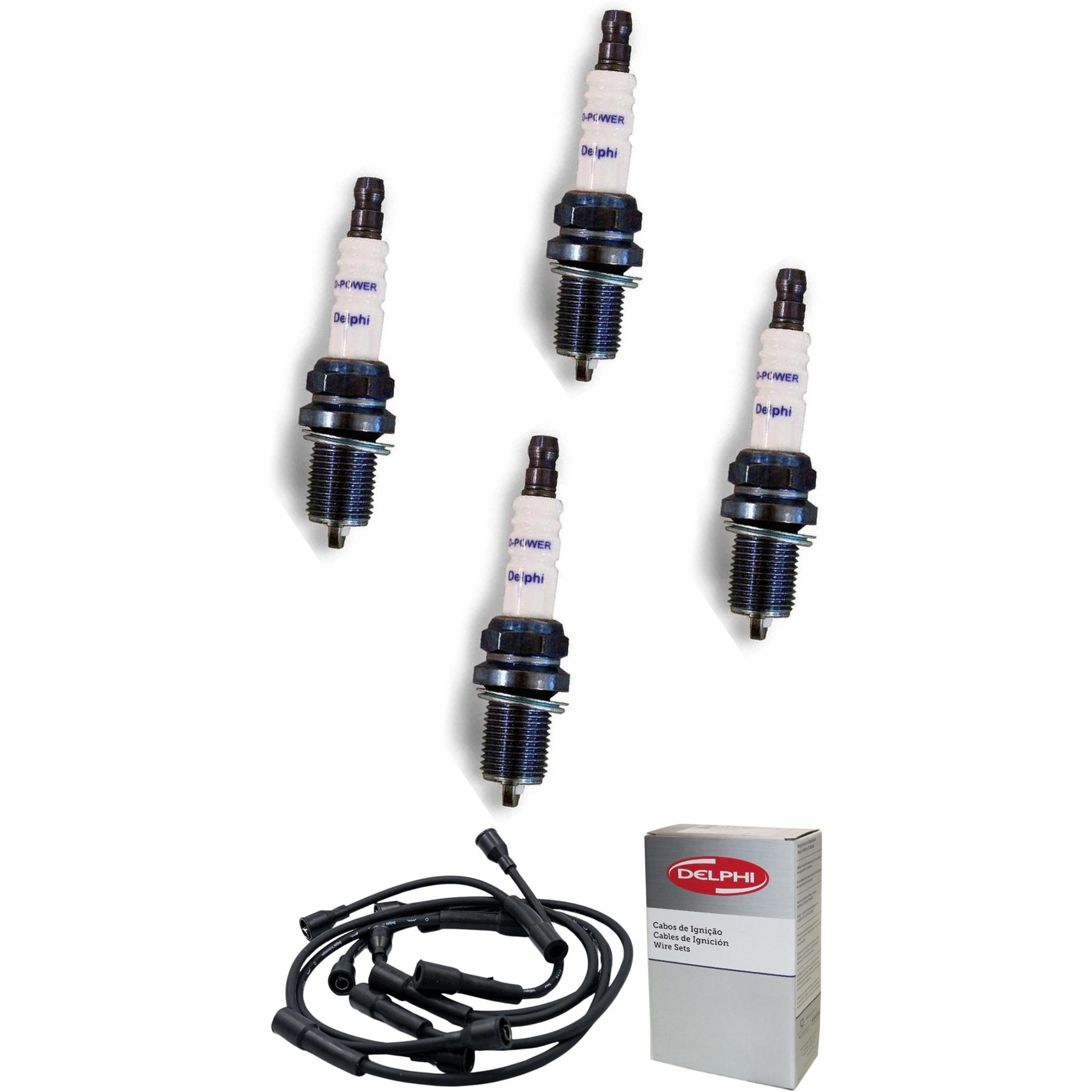 Kit Cabo de Vela e 4 Velas de Ignição D-Power - Delphi - XH70035/XS10106