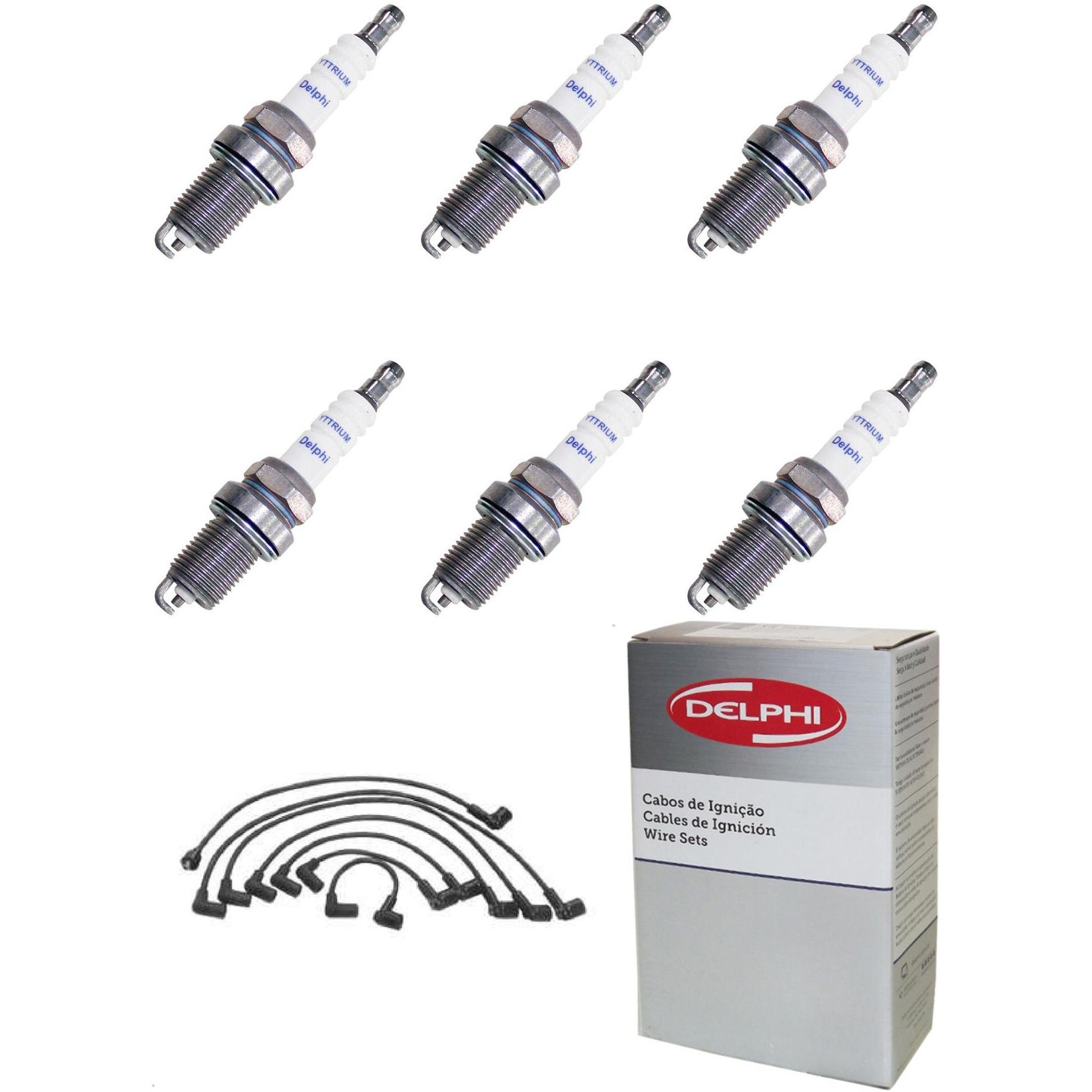 Kit Cabo de Vela e 6 Velas de Ignição Yttrium - Delphi - XH40008/XS10093