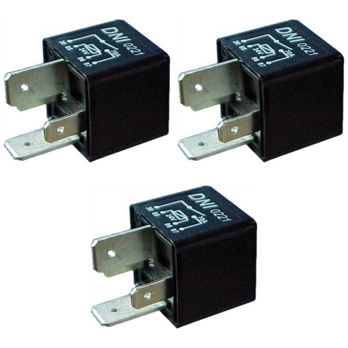 3 Relés Auxiliar 24V 4 Terminais 2 Largos - DNI 0221