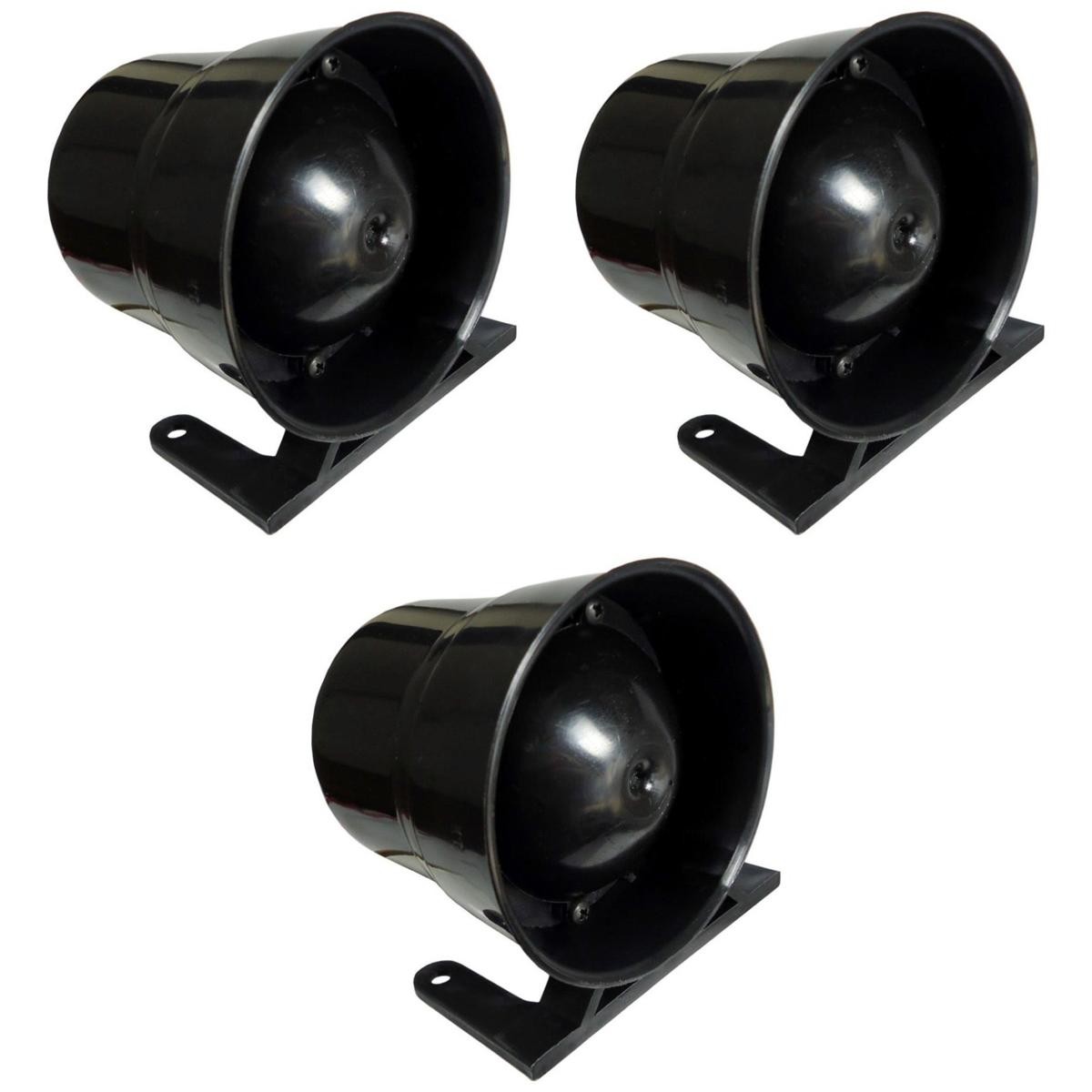 3 Sirenes de Ré com Redutor de Som 12/24V Sinalizador - DNI 4027