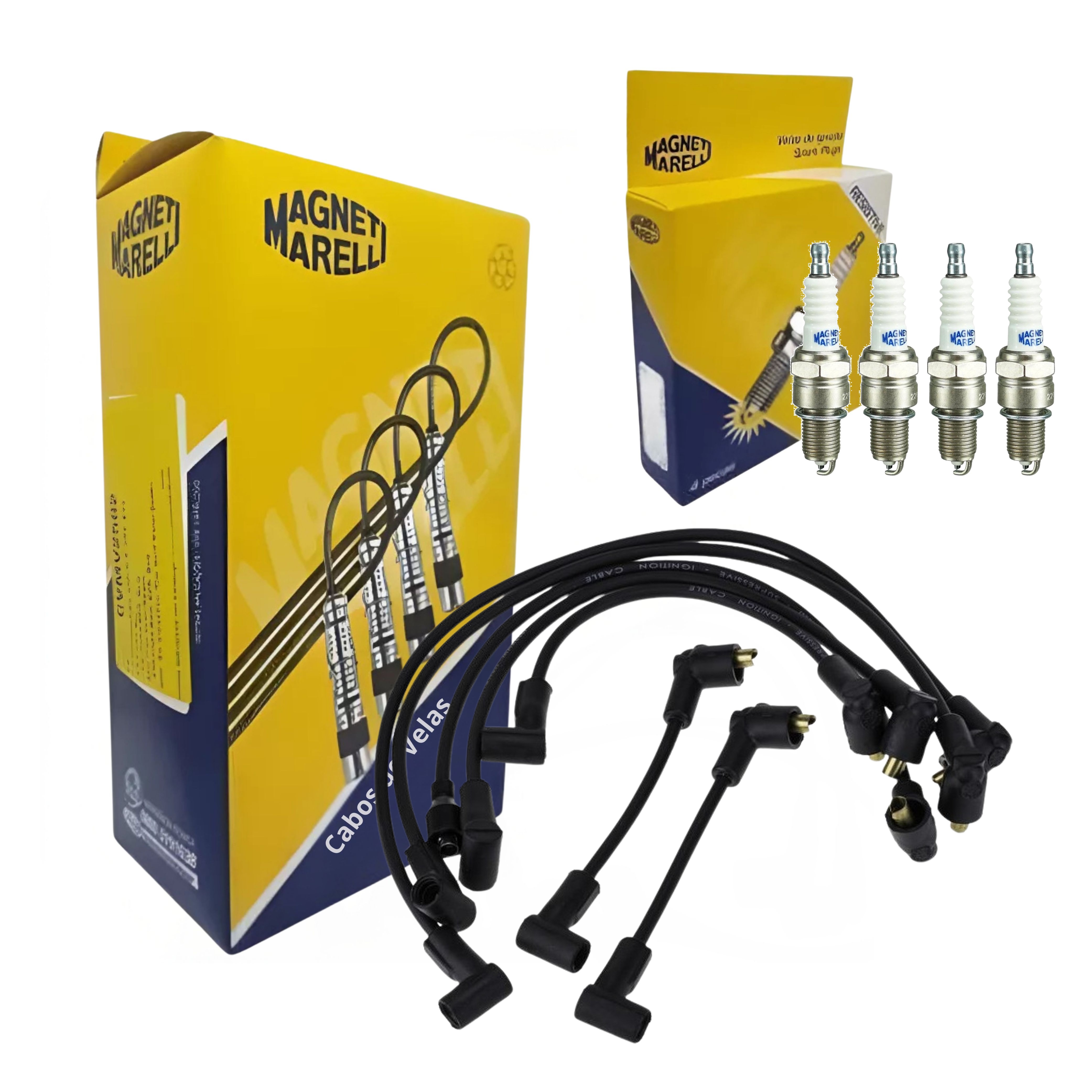 Kit Cabo de Vela e 4 Velas de Ignição - Magneti Marelli - CVMG6402 / F6RFMM