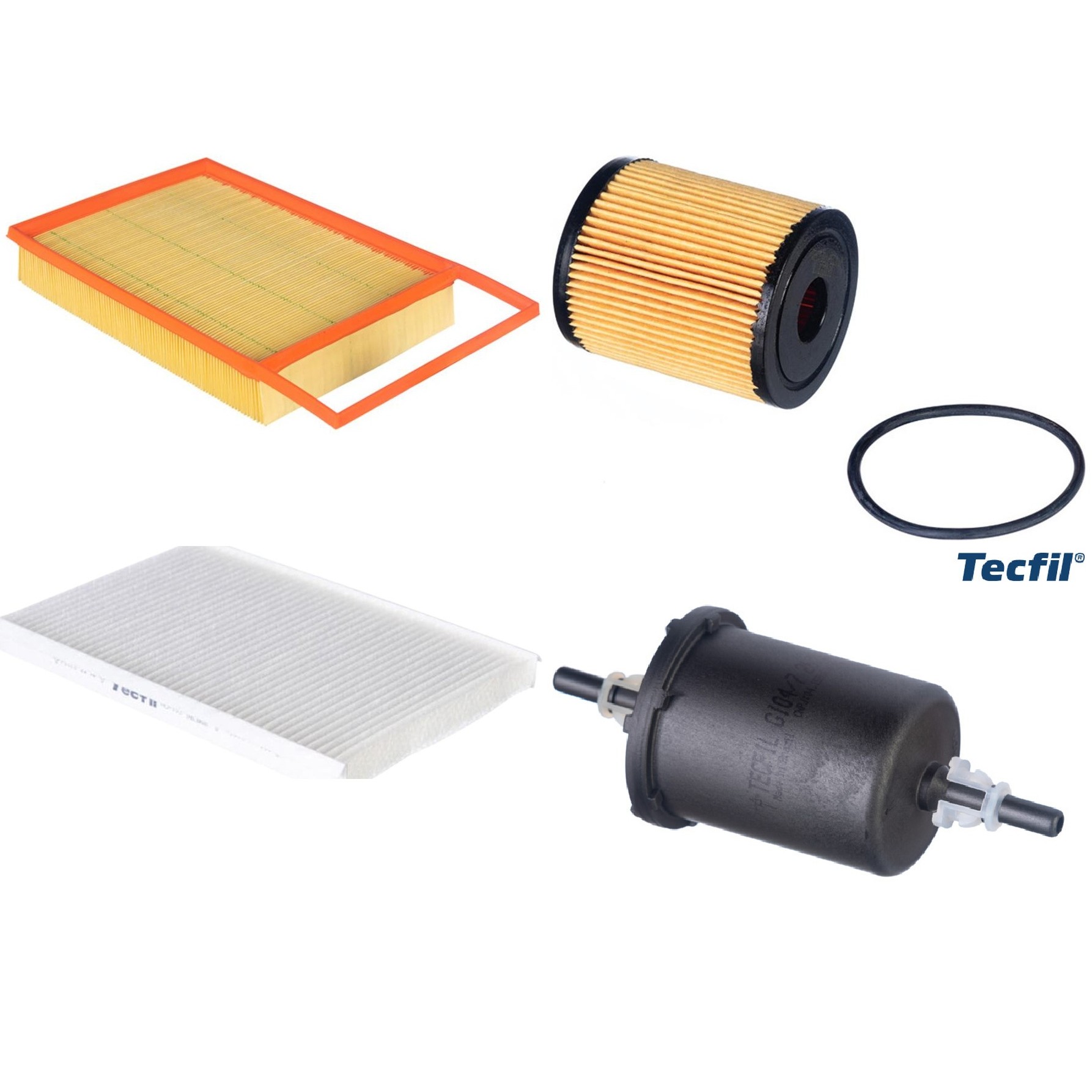 Kit Filtros de Ar do Motor, Óleo, Cabine e Combustível - Tecfil - ACP103 / ARL4154 / GI04/7 / PEL119